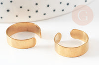 Bague réglable personnalisable acier doré inoxydable 18mm, x2 (G3418)