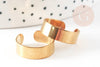 Bague réglable personnalisable acier doré inoxydable 18mm, x2 (G3418)
