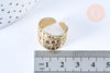 Bague réglable pois acier 304 inoxydable doré taille 54, x1 (G6569)