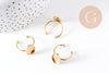 Bague réglable pour cabochon ovale 14x10mm en acier 304 inoxydable doré IP , x2 (G10296)