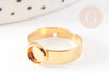 Bague réglable pour cabochonrond 6mm en acier doré inoxydable, 17-18mm,x2 (G8827)