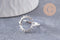 Bague réglable soleil acier inoxydable platine Taille 54, x1 (G9994)