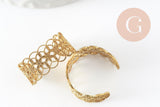 Bagues réglables dentelle laiton brut 19mm, x1 (G0510)