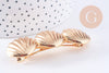 Barrette coquillages métal doré 73mm, x1 (G10689)