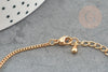 Base de bracelet chaine dorée maille plate 16K 2.5microns 17.7cm, x1 (G9243)