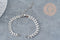 Base de bracelet chaine épis acier 304 inoxydable platine 15.7cm, x1 (G9048)