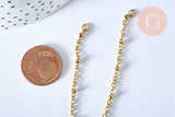 Base de bracelet réglable satellite or acier 14k 15.8cm, sans nickel, bracelet or acier inoxydable, x1 G5968