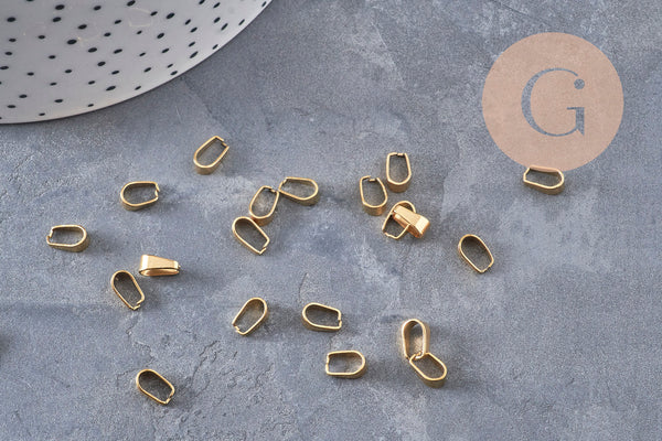 Bélière acier 304 inoxydable doré IP 7mm, x5 (G10973)