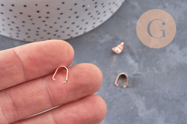 Bélière acier 304 inoxydable or rose IP 8mm, x5 (G10971)