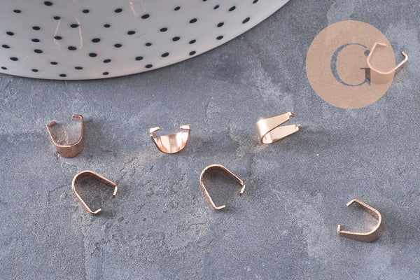 Bélière acier 304 inoxydable or rose IP 8mm, x5 (G10971)