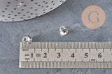 201 Stainless Steel Silver-Plated Cup Pendant Bail, 6mm, x5 (G11170)
