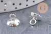 Bélière pendentif coupelle en acier 201 inoxydable argenté 7x10mm, x10 (G10903)