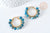 Boucles Créoles Apatite naturelle ronde acier doré 32.5~33.5mm, la paire (G7576)