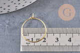 Boucles créoles laiton brut 20mm, x10 (G3730)