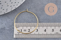 Boucles créoles laiton brut 30mm, x 10/20/50/100 (G1603)