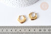 Boucles d'oreilles Créoles Losange acier 304 doré oreilles percées 19mm, la paire (G7974)