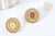 Boucles d'oreilles à clip acier 304 inoxydable doré cabochon rond 18mm, la paire (G7459)