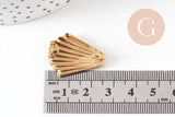 Boucles d'oreilles coquillage acier inoxydable 304 doré 26mm, la paire, (G10756)