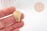 Boucles d'oreilles coquillage acier inoxydable 304 doré 26mm, la paire, (G10756)