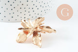 Boucles fleur XXL zamac doré 53mm, la paire (G9655)