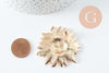 Boucles fleur tournesol XXL zamac doré 50mm, la paire (G9654)