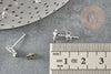 Boucles puce feuille de Gingko chat noeud fine argent massif 925 7mm, x1 paire (G9250)