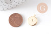 Boucles puce support cabochon rond 12mm avec anneau acier 304 inoxydable doré, x2 (G10510)