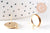 Boucles puce support cabochon rond 12mm avec anneau acier 304 inoxydable doré, x2 (G10510)