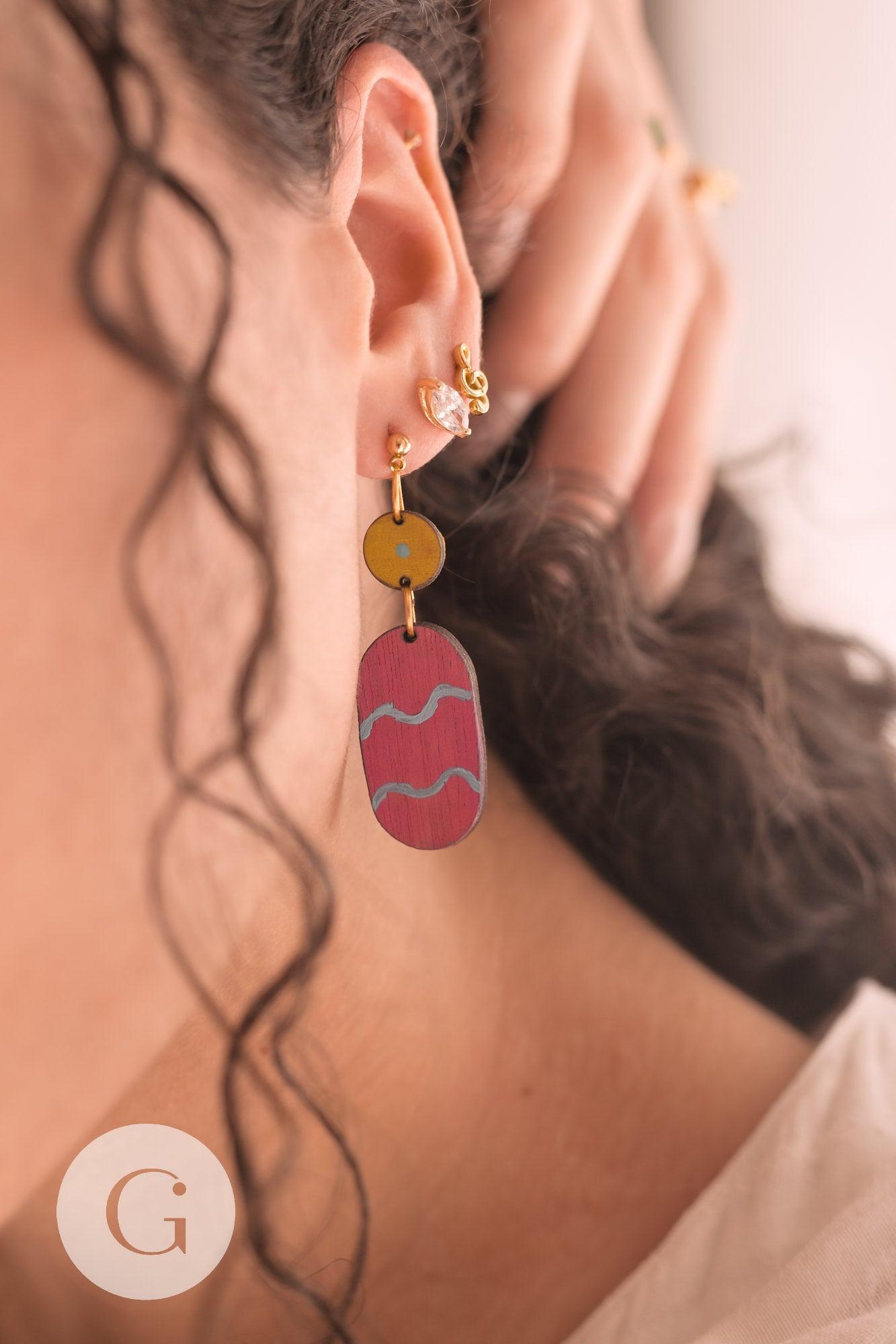 Boucles puces acier 316 inoxydable doré clef de sol 9mm, la paire (G10237)