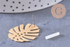 Boucles puces fer doré feuille monstera boucle 28mm, la paire (G1310)