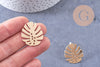 Boucles puces fer doré feuille monstera boucle 28mm, la paire (G1310)
