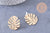 Boucles puces fer doré feuille monstera boucle 28mm, la paire (G1310)
