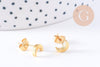 Boucles puces lune en acier doré 304 inoxydable 7x5x2mm, la paire(G2991)