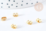 Boucles puces ovales acier inoxydable 201 doré 9mm, la paire (G8360)