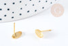 Boucles puces ovales acier inoxydable 201 doré 9mm, la paire (G8360)