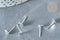 Boucles puces rondes acier 201 inoxydable argenté 6mm, x2 (G8030)