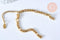 Bracelet ajustable maille figaro or acier 14k 16.1cm, x1 (G5965)