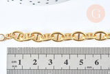 Bracelet chaine maille marine laiton doré 18k 18.5cm, x1 (G6959)