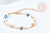 Bracelet chaine oeil protecteur multicolore acier inoxydable doré 304 19cm, x1 (G8739)