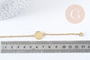 Bracelet complet cabochon rond 12mm acier 304 inoxydable doré 15.9cm x1 (G8885)