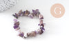 Bracelet élastique chips améthyste naturelle 50mm, x1 (G5774)