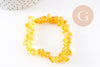 Bracelet élastique chips citrine naturelle chauffee 50mm, x1 (G5667)