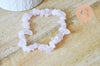 Bracelet élastique chips quartz rose naturel 50mm, x1 (G4717)