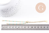 Base bracelet fin acier 304 inoxydable doré 14k résine avec anneaux maille forçat 16.5mm, x1 (G10239)
