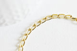 Bracelet gourmette maillons doré 16K 18cm, x1 (G1202)