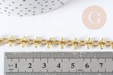 Bracelet grosse maille acier 304 inoxydable doré 19.5cm, x1 (G8890)