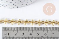 Bracelet grosse maille acier 304 inoxydable doré 19.5cm, x1 (G8890)