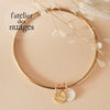 Bracelet jonc à personnaliser Acier Inoxydable 304 avec Médaille & nacre, x1 (ADN2)