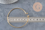 Golden smooth ball stainless steel 304 bangle bracelet 62mm, x1 (G11264)