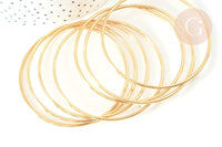 Bracelet jonc lisse rond acier 304 inoxydable doré 70mm, x1 (G7733)